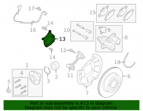 Rear left hub mounting bracket Ford Ecosport 18-22 AWD