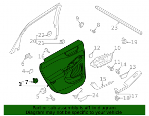 Ford Escape MK4 2023-2025 black rear left door panel