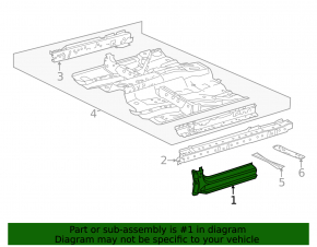 Body threshold metal with front pillar right Honda Accord 13-17