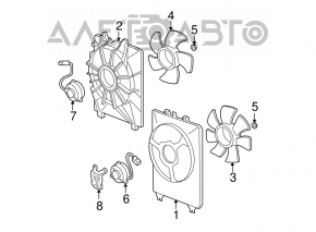 Diffuser radiator shroud bare left Acura MDX 2013