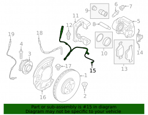 Brake pad wear sensor front right BMW X5 F15 14-18