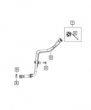 Fuel filler neck Chrysler 200 11-14 without pzev
