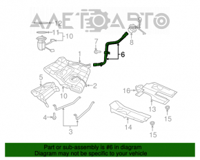 Fuel filler neck Chrysler 200 11-14 without pzev