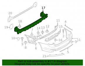 Rear bumper reinforcement BMW 5 G30 17-23