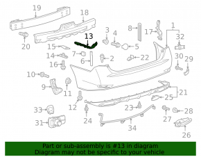 Left rear bumper mount for Lexus GS 13-19