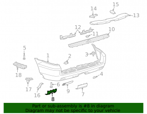 Rear bumper lip cap for towbar on Lexus GX 05-09
