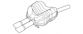 Rear muffler with barrel for VW Jetta 11-18 USA 1.8T
