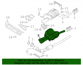 Rear muffler with barrel for VW Jetta 11-18 USA 1.8T