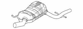 Muffler rear part with barrel VW Jetta 11-18 USA 2.0 TDI dented