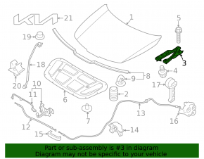 Left hood hinge for Kia Sportage 23-26