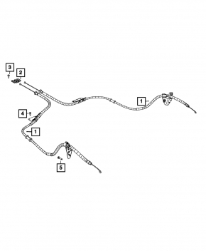 Parking brake cable right Fiat 500 12-19