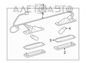 Toyota Sequoia 2008-2016 tailgate number plate light, left and right
