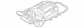 Overlay on the center console cup holder Hyundai Santa FE Sport 17-18 rest, black, without heating