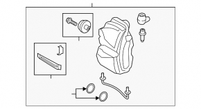 Front left brake caliper for Audi TTS 19-23, 338/30mm, 4 piston