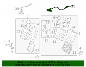 Left rear seat lock for Mazda 3 19-22 4d with cable, Japan built