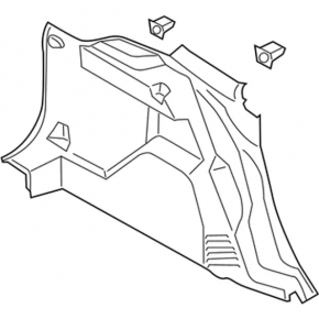 Left arch trim for Ford Escape MK3 2013-2019, black, without subwoofer, scratches, worn