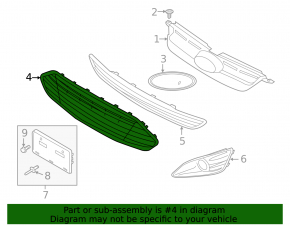 Front bumper grille upper Ford C-max MK2 13-16 usa prerest, dented, chrome defect, broken fasteners