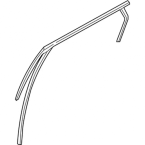 Upper rear door molding left Lincoln Nautilus 19-23 chrome with glass seal