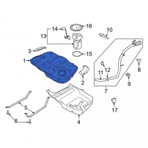 Fuel tank Lincoln MKZ 17-20 hybrid