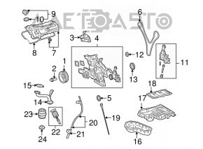 Toyota Sienna 11-20 2GRFE 3.5 rear valve cover
