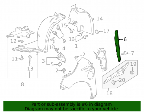 Left door-wing seal for Chevrolet Volt 11-15