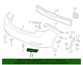 Reflector rear left Acura ILX 13-15 prerest