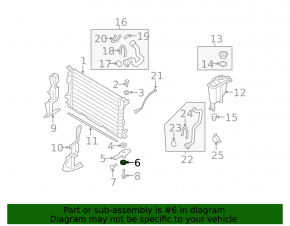 Radiator bracket lower left Audi A6 C7 12-18 washer