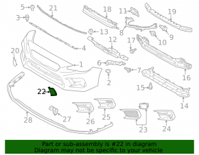 Right front bumper air duct for Subaru WRX 18-21