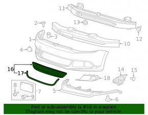 Lower grille front bumper VW Jetta 11-14 USA mat SIGNEDA