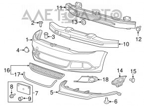Lower grille front bumper VW Jetta 11-14 USA mat SIGNEDA