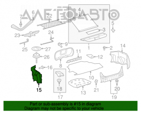 Left arch trim for Toyota Camry v40