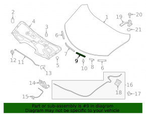 Central hood seal Nissan Rogue 14-20
