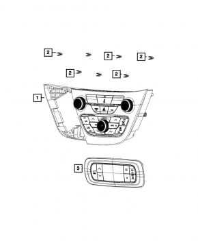 Chrysler Pacifica 18-19 rear climate control in the ceiling, gray, cracks in the mount