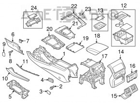 Audi Q5 80A 18-20 center console armrest, beige leather