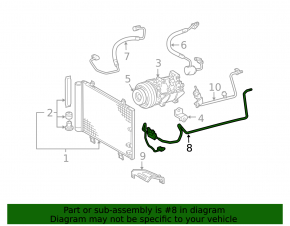 Lexus GS300 GS350 06-11 Air Conditioner Condenser-Stove Pipe