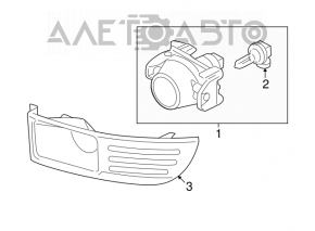 Left fog light frame Ford Flex 09-12 prerest