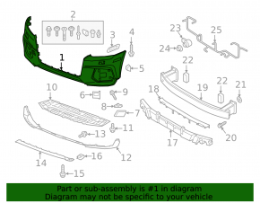 Front bumper bare Audi Q3 16-17 one-piece