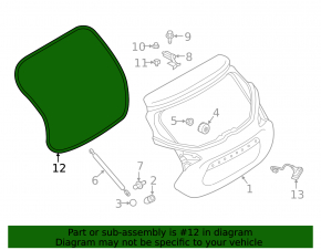 Rubber seal for the tailgate of Nissan Kicks 18-24