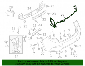 Rear bumper wiring for BSM Mazda 3 14-16 BM