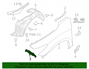 Front left fender bracket Infiniti JX35 QX60 13-