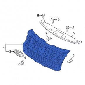 Radiator grill grill Ford Explorer 16-17 rest, with emblem, scratch