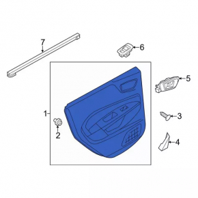 Door trim card front right Ford Fiesta 11-19 black-beige insert