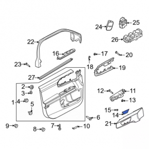 Ford Escape MK4 20-26 black inner rear right door handle cover