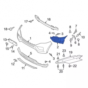Right fog light frame for Ford Explorer 20-23