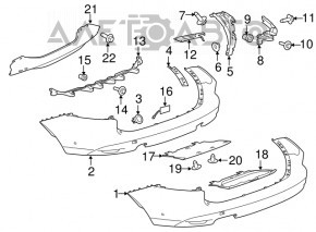 Rear bumper mount under the right light Jaguar F-Pace X761 17-