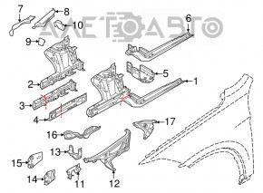 Left front small fender bracket for BMW X2 F39 18-23
