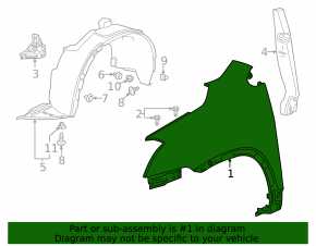 Front right wing Buick Encore 17-19