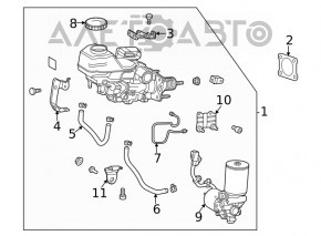 The main brake cylinder with a reservoir for Toyota Venza 21 - complete with a brake booster, with a cover, errors