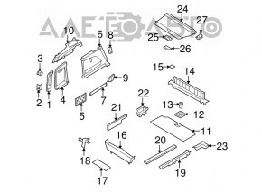 Rear right arch trim BMW X5 E70 07-13 black, torn