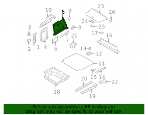Front right arch trim BMW X5 E70 07-13 black, broken fastener